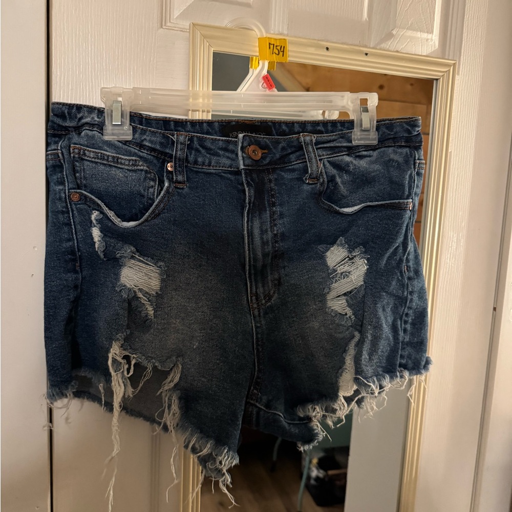 Kendall & Kylie Blue Distressed Jean Shorts